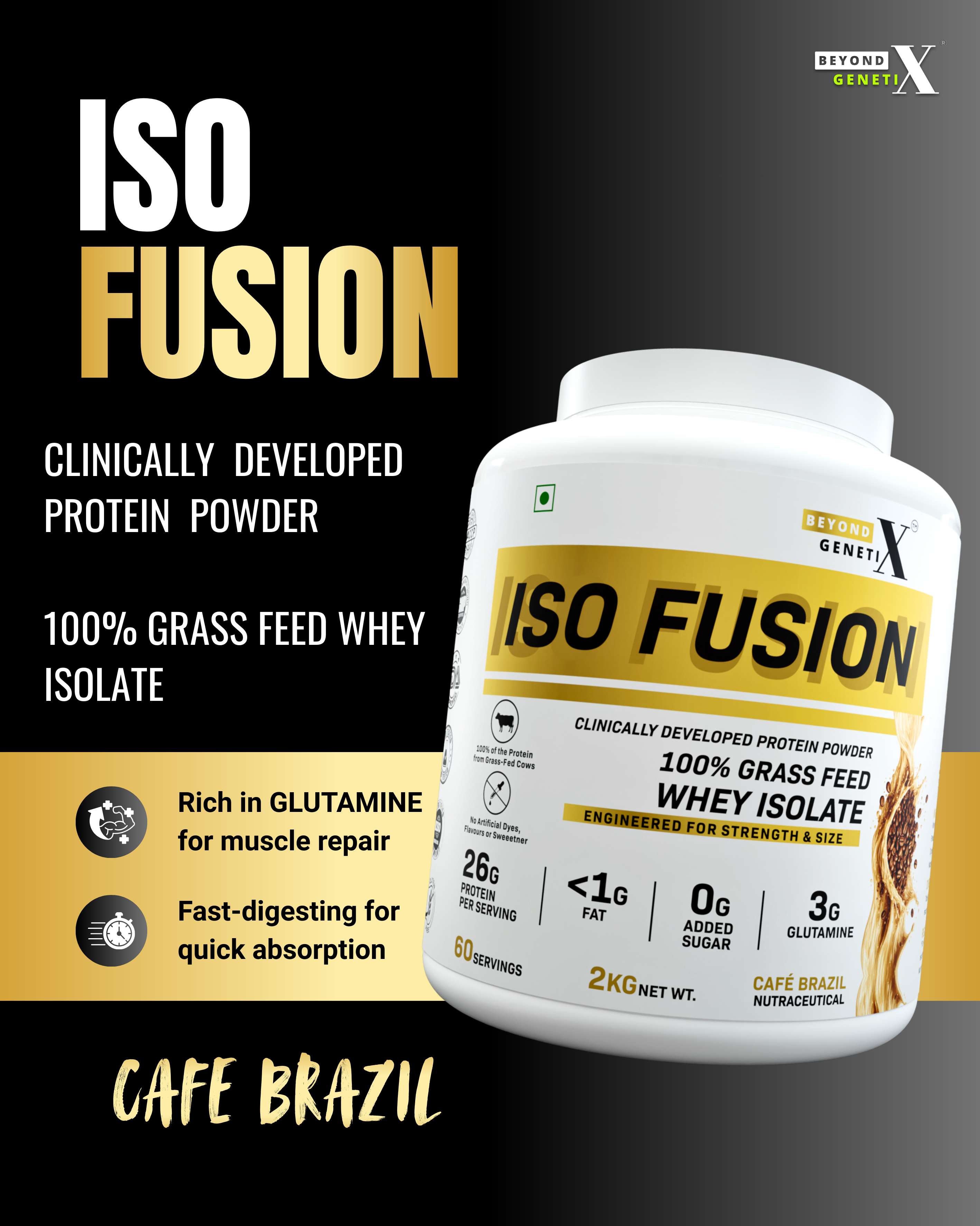 ISO FUSION – 100% GRASS FEED WHEY ISOLATE | CAFE BRAZIL