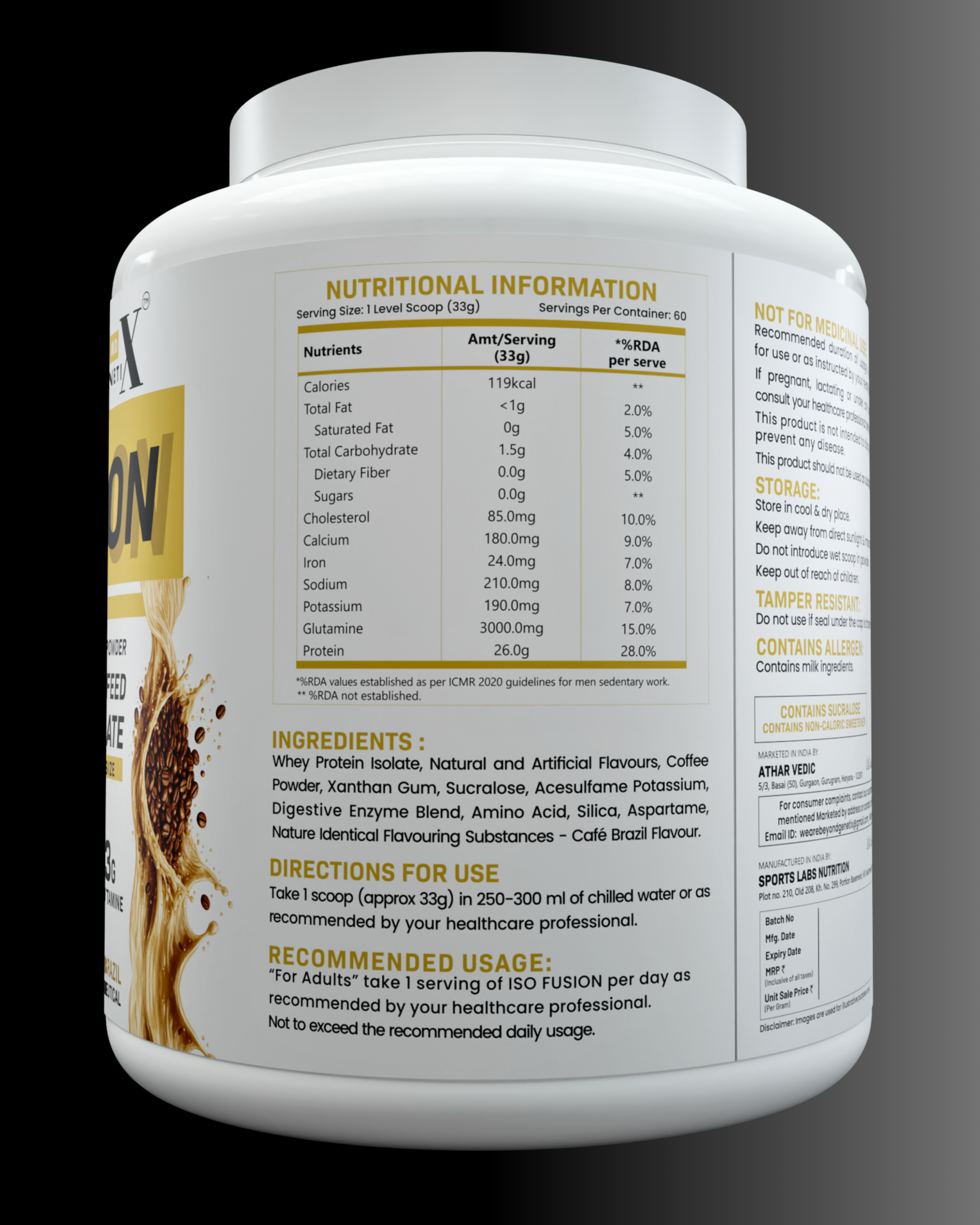 ISO FUSION – 100% GRASS FEED WHEY ISOLATE | CAFE BRAZIL - Image 2
